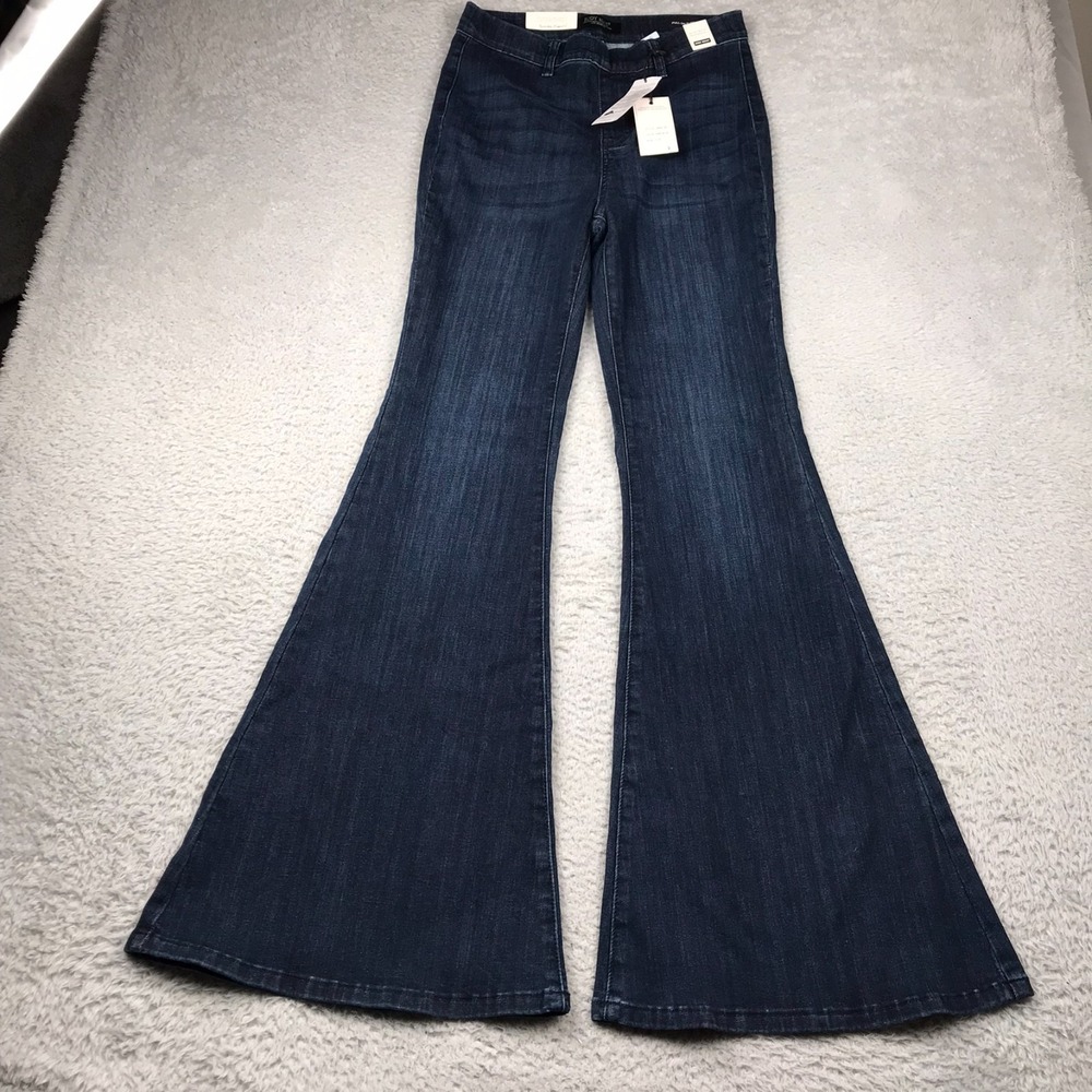 Judy Blue‎ Pull On Super Flare Jeans Womens 7/28 High Waist Indigo Stretch NEW